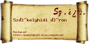 Székelyhidi Áron névjegykártya